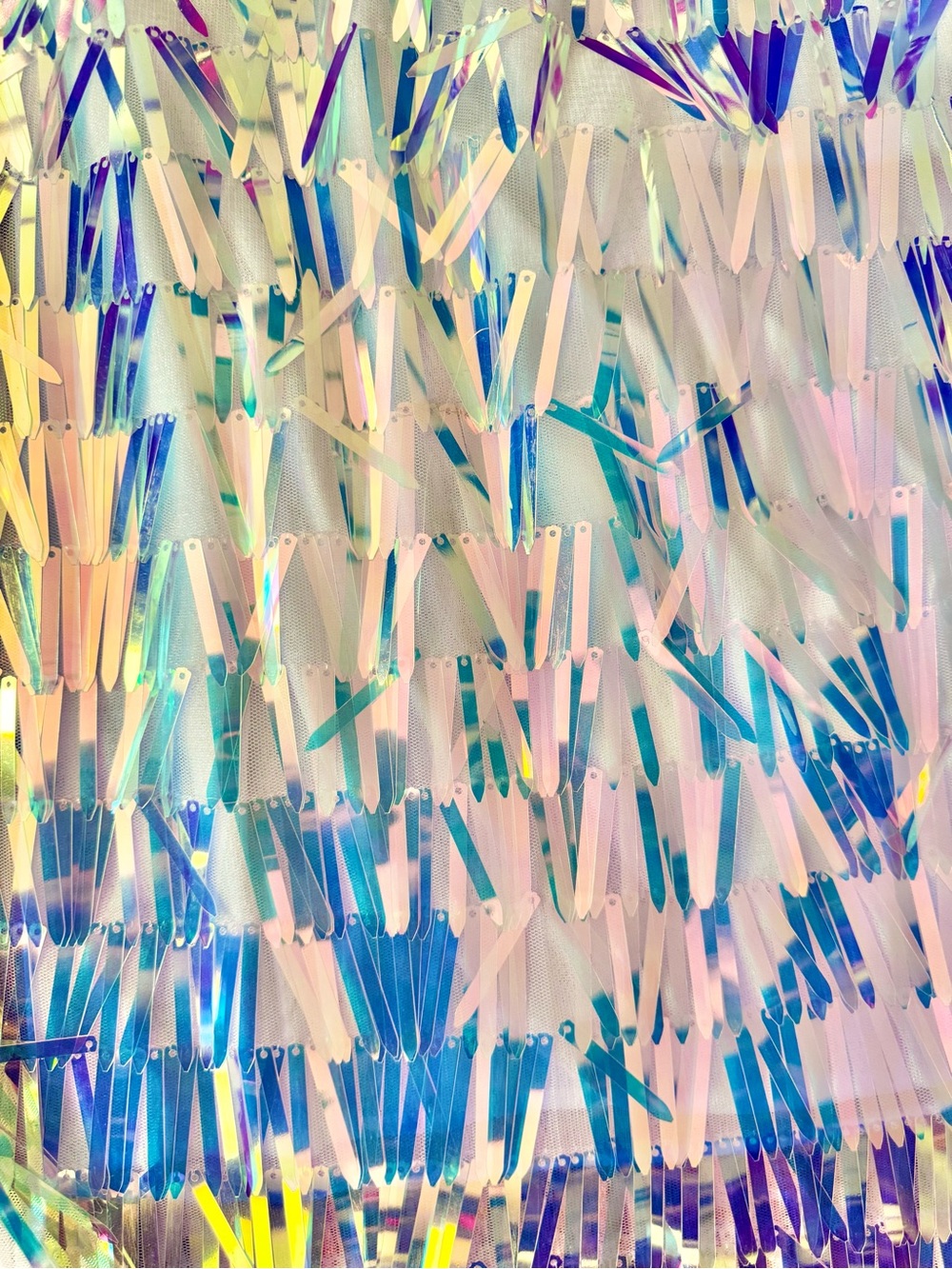 Paxton Pink Iridescent Sequin Fringe Pencil Skirt - Multicolor - Picture 5 of 13